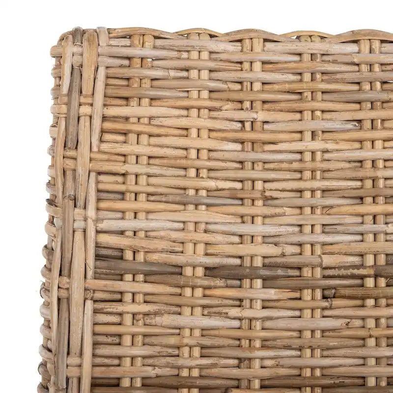 Chaises Charolette en osier brun d'intérieur à accoudoirs inclinés - 20 x 24 x 39 - 20L x 24P x 39H