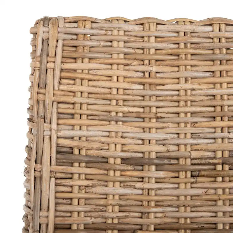 Chaises Charolette en osier brun d'intérieur à accoudoirs inclinés - 20 x 24 x 39 - 20L x 24P x 39H