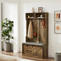 Meuble d'entrée avec porte-manteau, banc et tiroirs