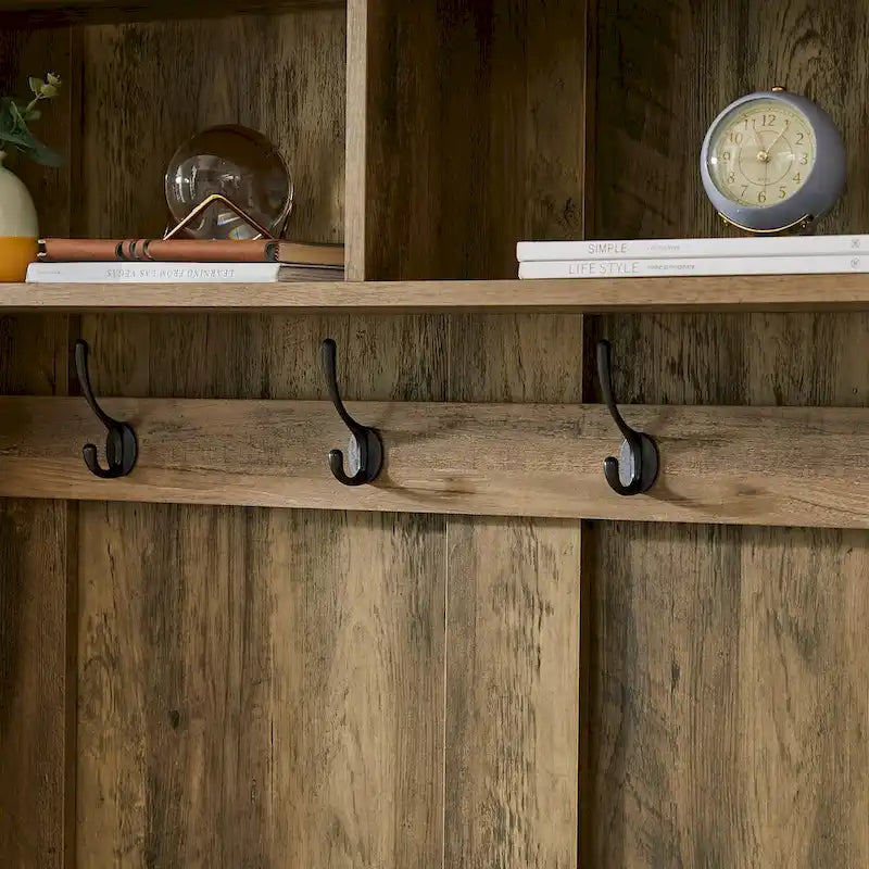 Meuble d'entrée avec porte-manteau, banc et tiroirs