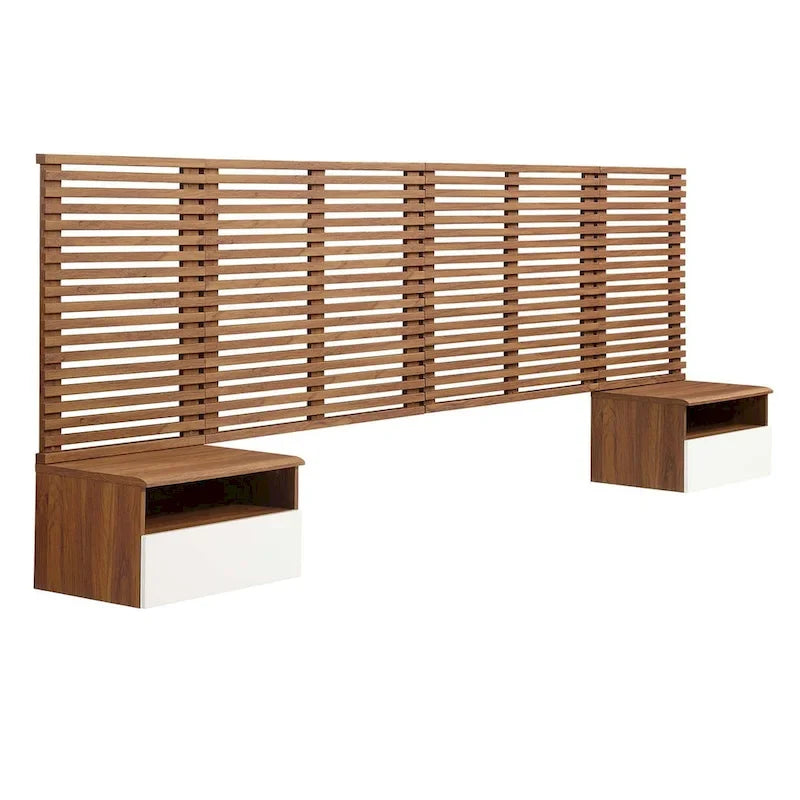 Tête de lit murale King et tables de chevet modernes