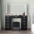 46 Coiffeuse avec prise intégrée avec miroir éclairé et support de sèche-cheveux - 55,8 H x 46 L x 11,7 P