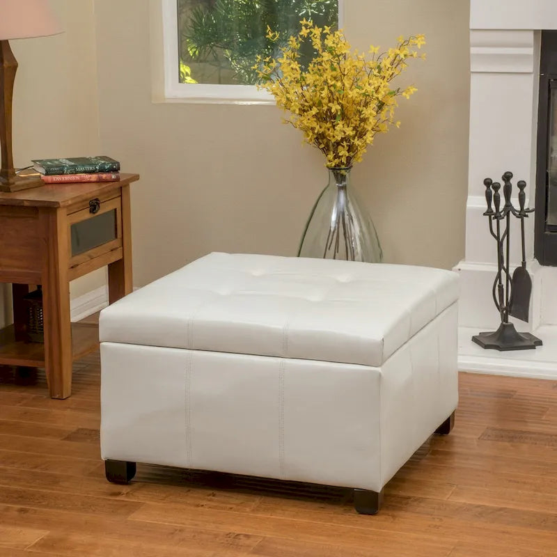 Banc ottoman de rangement capitonné