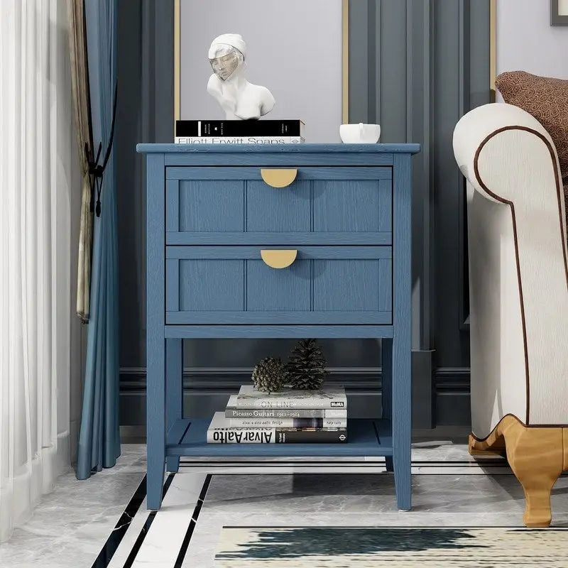 Table d'appoint de style américain avec 2 tiroirs