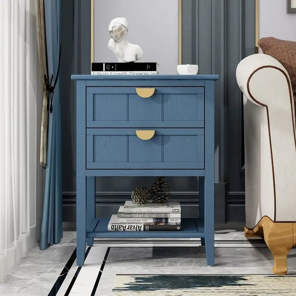 Table d'appoint de style américain avec 2 tiroirs