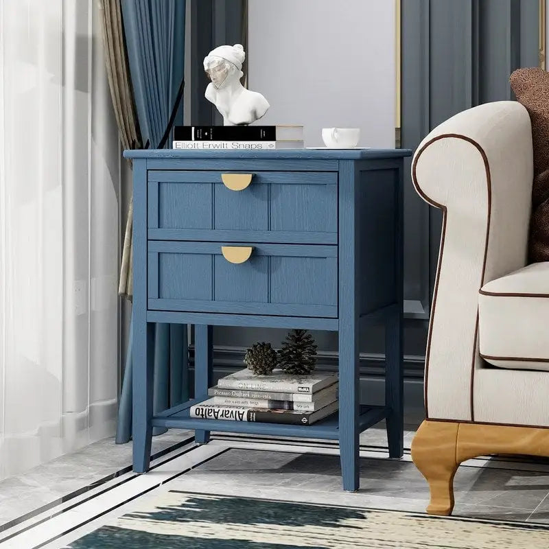 Table d'appoint de style américain avec 2 tiroirs