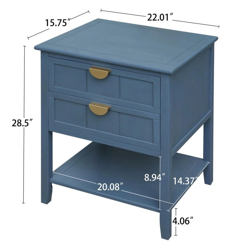Table d'appoint de style américain avec 2 tiroirs