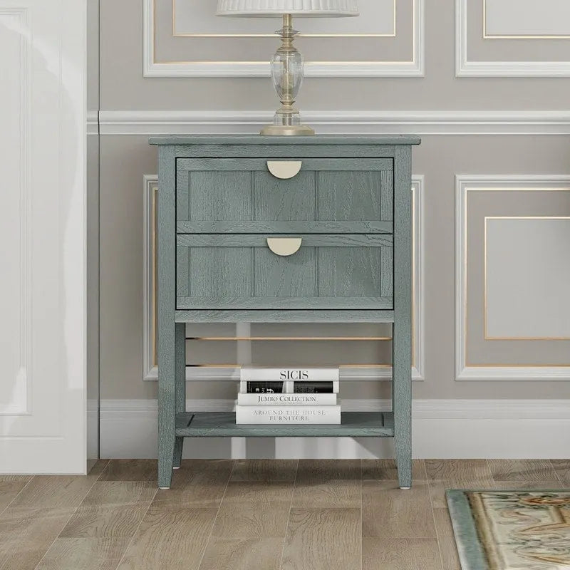 Table d'appoint de style américain avec 2 tiroirs
