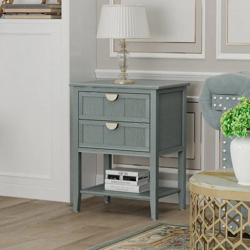 Table d'appoint de style américain avec 2 tiroirs