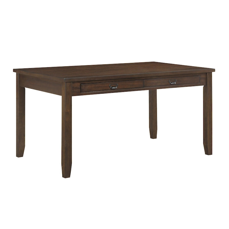 Table de salle à manger rectangulaire de 60 pouces avec 2 tiroirs, en bois couleur cerisier