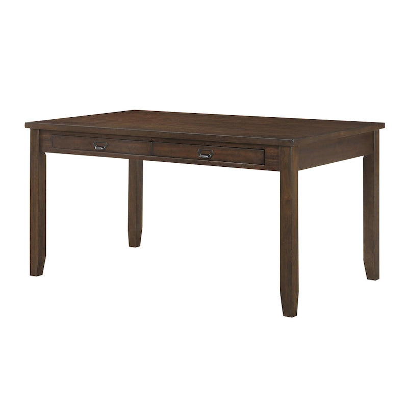 Table de salle à manger rectangulaire de 60 pouces avec 2 tiroirs, en bois couleur cerisier