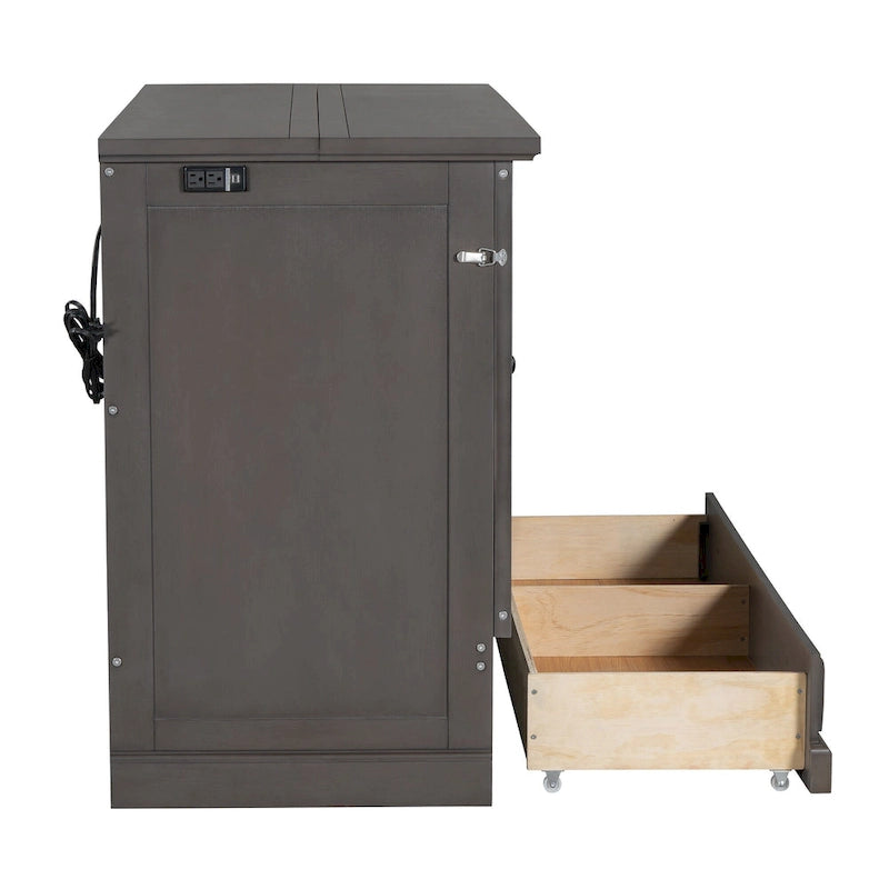Lit escamotable Armoire-Coffre Cube en pin massif avec tiroir